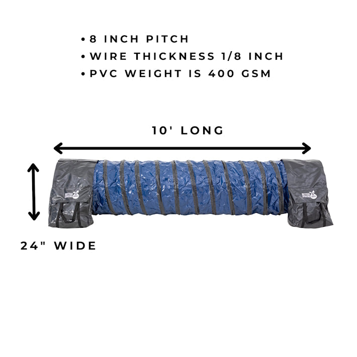 Heavy Duty PVC Tunnel with Sandbags (10 ft)