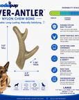 Ever Antler Nylon Chew Bone | Elk Antler Shaped Dog Toy for Aggressive Chewers | SodaPup