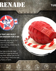 USA-K9 Grenade Shaped Rubber Dog Toy - Chew, Treat Dispenser & Tug Toy | USA