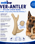 Ever Antler Nylon Chew Bone | Elk Antler Shaped Dog Toy for Aggressive Chewers | SodaPup