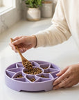 Sunflower Softie eTray Slow Feeder Dog Bowl | Soft Shallow Lick Mat | Yellow & Purple | USA Made