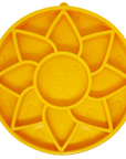 Sunflower Softie eTray Slow Feeder Dog Bowl | Soft Shallow Lick Mat | Yellow & Purple | USA Made