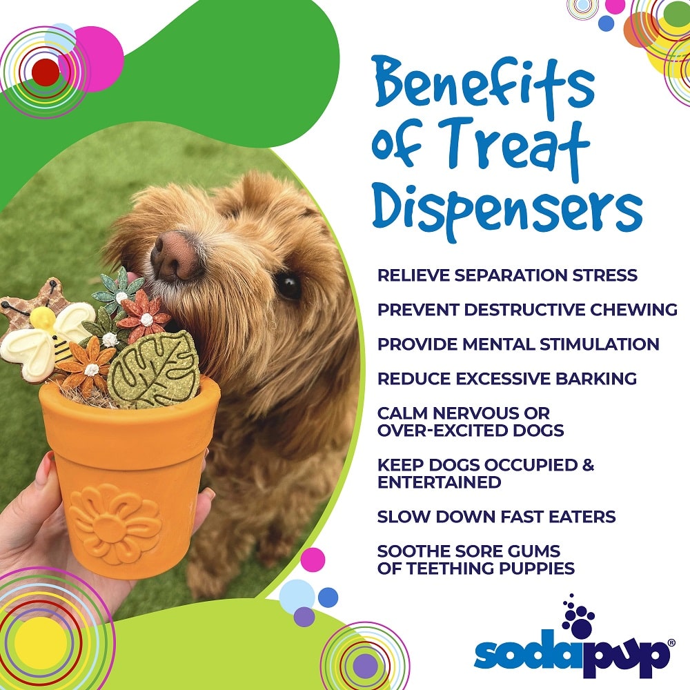 Large Flower Pot Durable PUP-X Rubber eCup Treat Dispenser &amp; Enrichment Toy