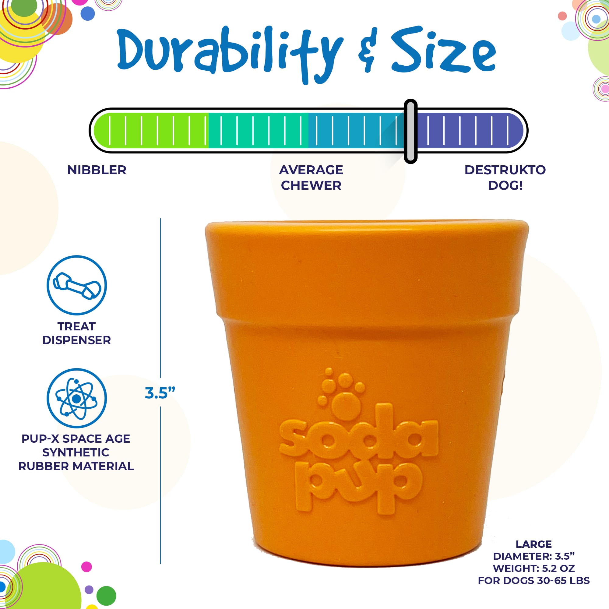Large Flower Pot Durable PUP-X Rubber eCup Treat Dispenser &amp; Enrichment Toy