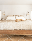 PupProtector™ Waterproof Throw Blanket - White with Brown Accents