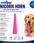 Unicorn Horn Nylon Dog Chew Toy | Durable for Aggressive Chewers | SodaPup
