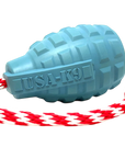 USA-K9 Grenade Shaped Rubber Dog Toy - Chew, Treat Dispenser & Tug Toy | USA
