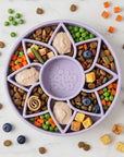 Sunflower Softie eTray Slow Feeder Dog Bowl | Soft Shallow Lick Mat | Yellow & Purple | USA Made
