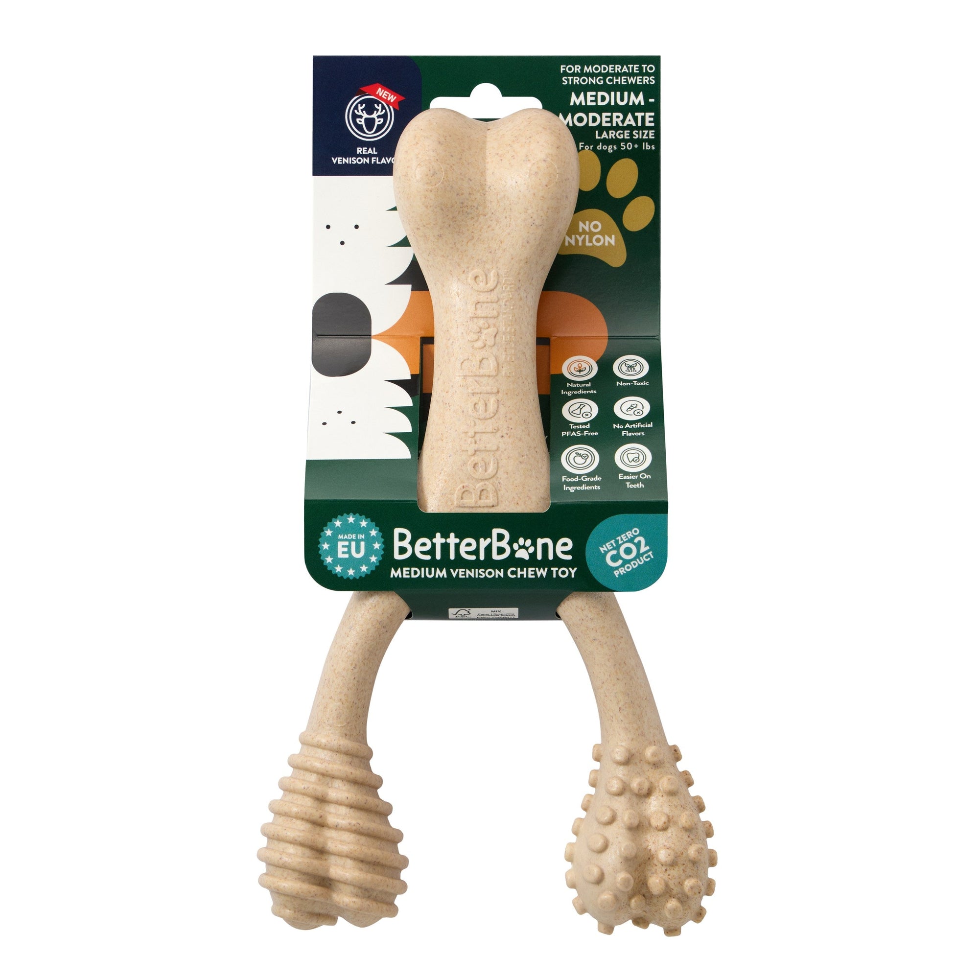 BetterBone MEDIUM Durability CHEW TOY: Perfect Chew for Everyday Chewers | Natural, Eco-Friendly, Non-Toxic